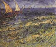 Vincent Van Gogh Seascape at Saintes-Maries (nn04) oil on canvas